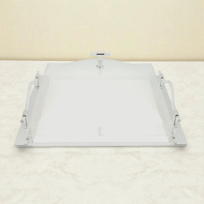 Clear Acrylic 4-Section Party Snack Tray with Lid – Clear Serving Dish for Nuts, Dried Fruits, Candies & More - Damoo