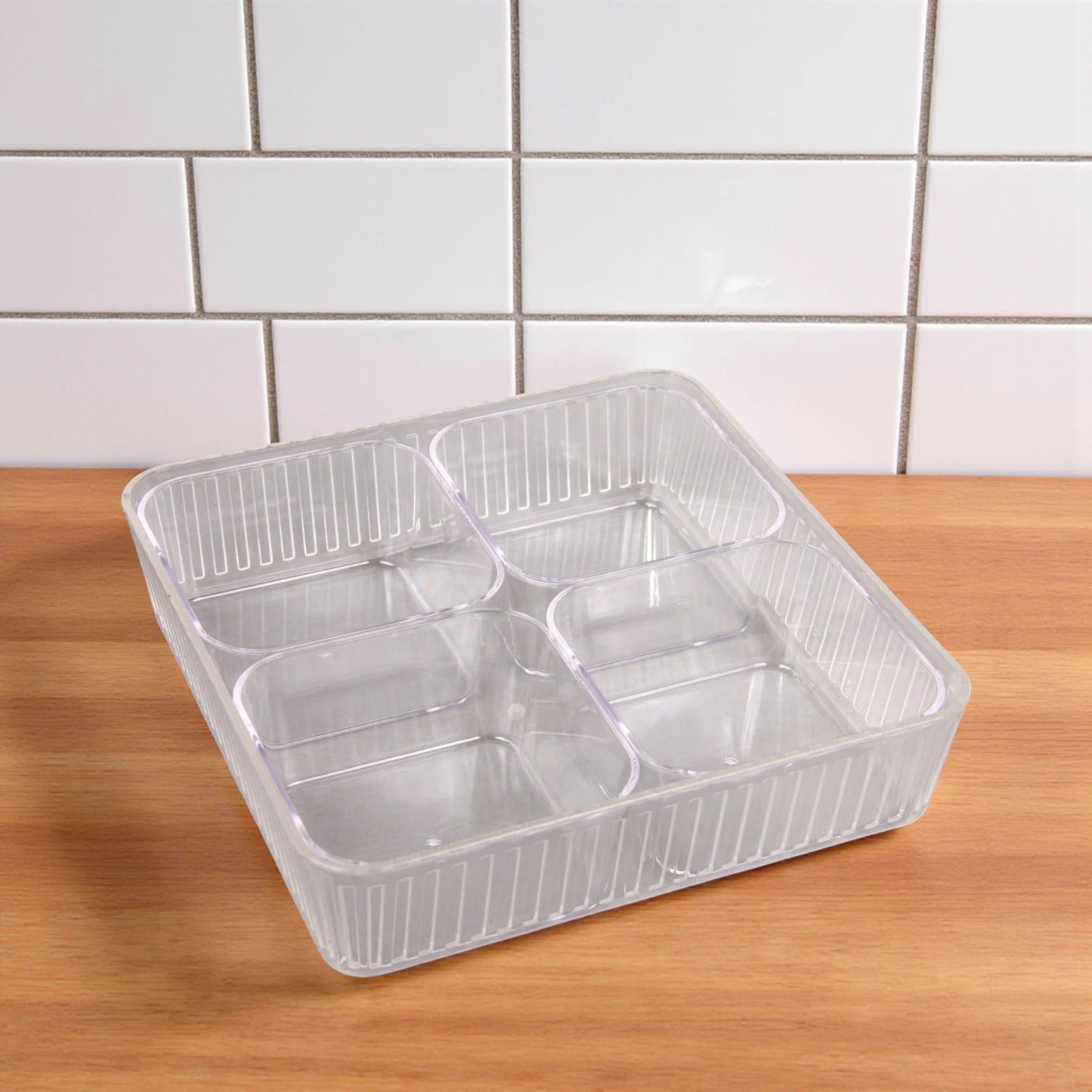 Clear Acrylic Candy Box with 4-Section Divider – Elegant Multi-Compartment Dish for Sweets, Nuts, and Dates - Damoo