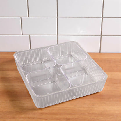 Clear Acrylic Candy Box with 4-Section Divider – Elegant Multi-Compartment Dish for Sweets, Nuts, and Dates - Damoo