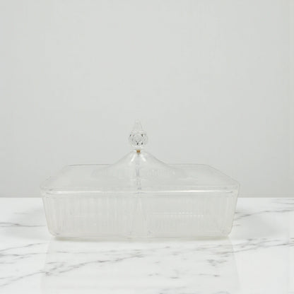 Clear Acrylic Candy Box with 4-Section Divider – Elegant Multi-Compartment Dish for Sweets, Nuts, and Dates - Damoo