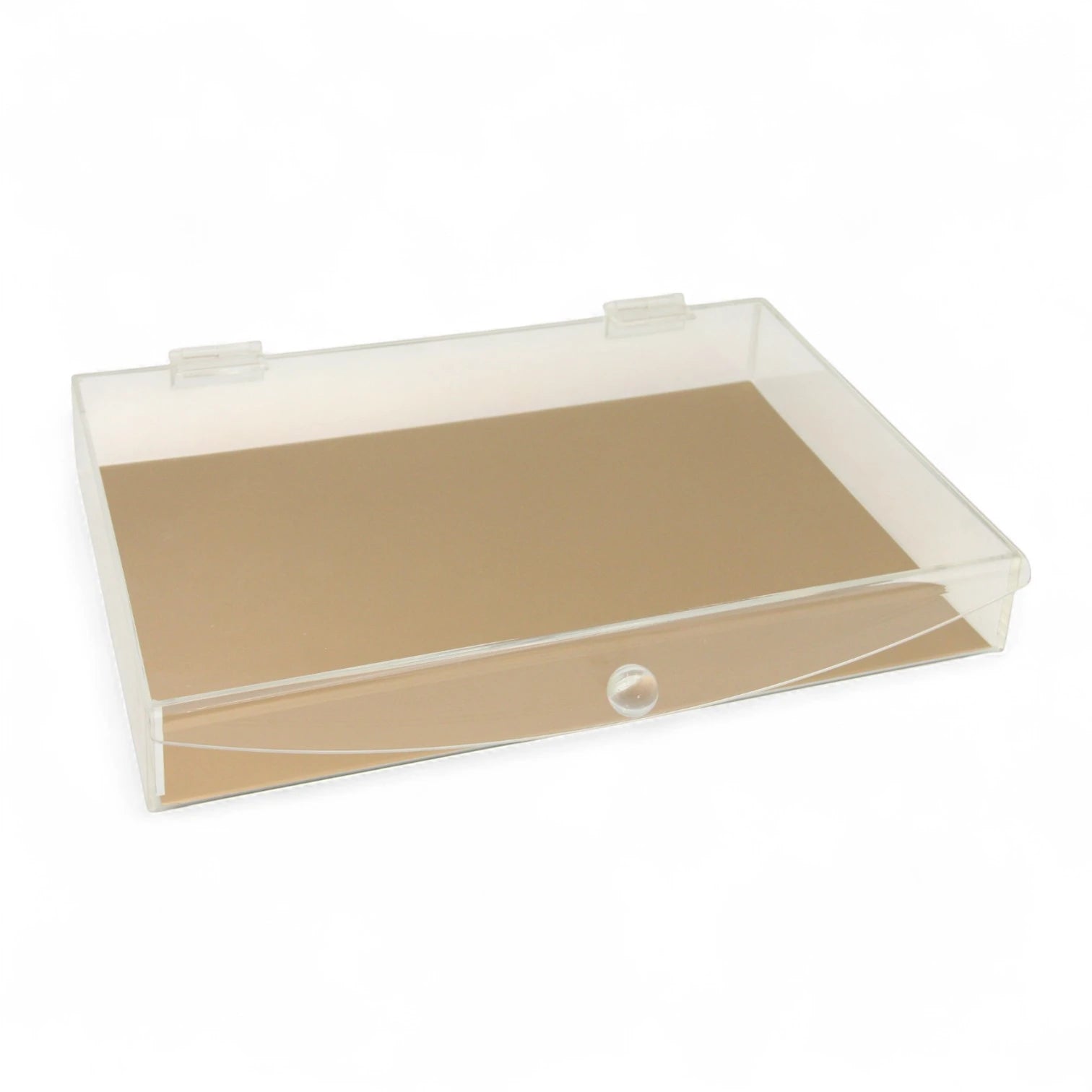 Clear Acrylic Flip Candy Box with Beige Base – Multi-Purpose Storage Container for Candies, Snacks, and Small Items - Damoo