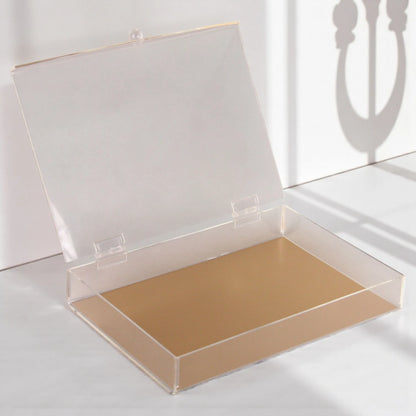 Clear Acrylic Flip Candy Box with Beige Base – Multi-Purpose Storage Container for Candies, Snacks, and Small Items - Damoo