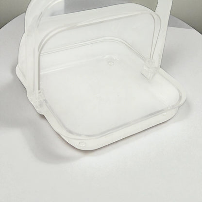Clear Acrylic Snack Basket with Handle – Lightweight Covered Serving Box for Sweets, Fruits, and Pastries - Damoo