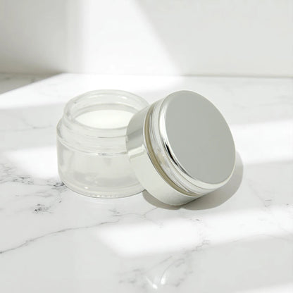 Clear Empty Bakhoor Glass Storage Jar with Silver Lid 50ML – Mini Multipurpose Storage Container for Oud, Spices & More - Damoo