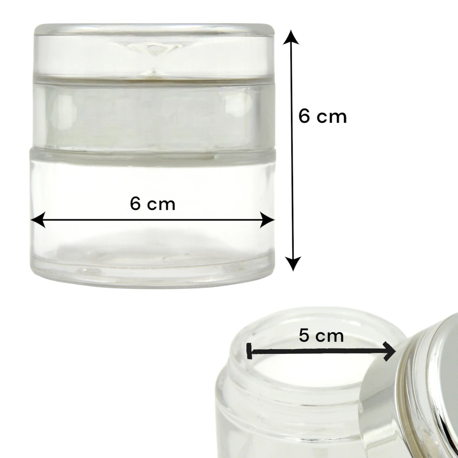 Clear Empty Bakhoor Glass Storage Jar with Silver Lid 50ML – Mini Multipurpose Storage Container for Oud, Spices & More - Damoo