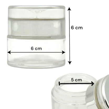 Clear Empty Bakhoor Glass Storage Jar with Silver Lid 50ML – Mini Multipurpose Storage Container for Oud, Spices & More - Damoo