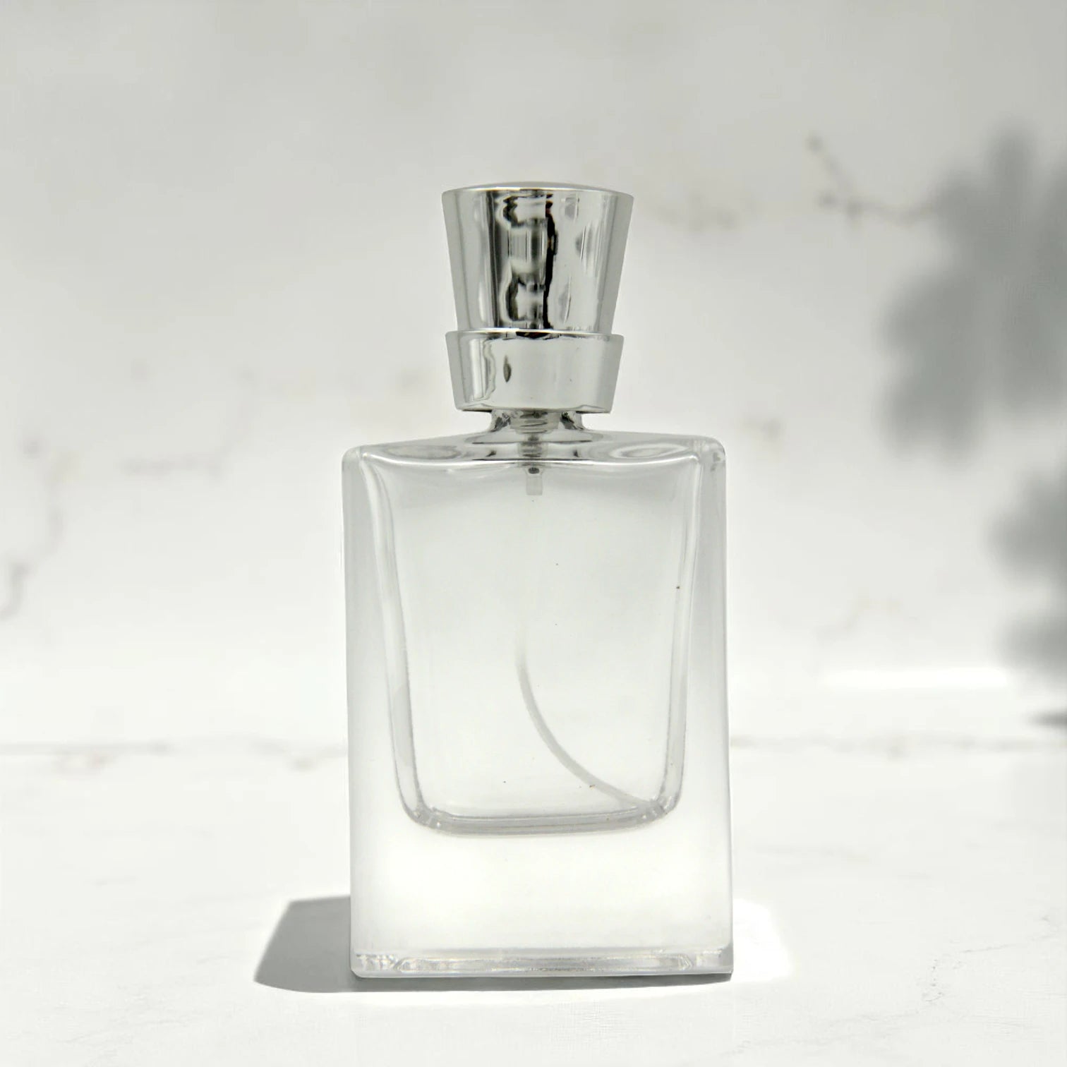 Clear Empty Perfume Bottle 50ML – Refillable Spray Glass Bottle with Silver Cap | Refillable Bottle for Perfume, Oils & Sprays - Damoo
