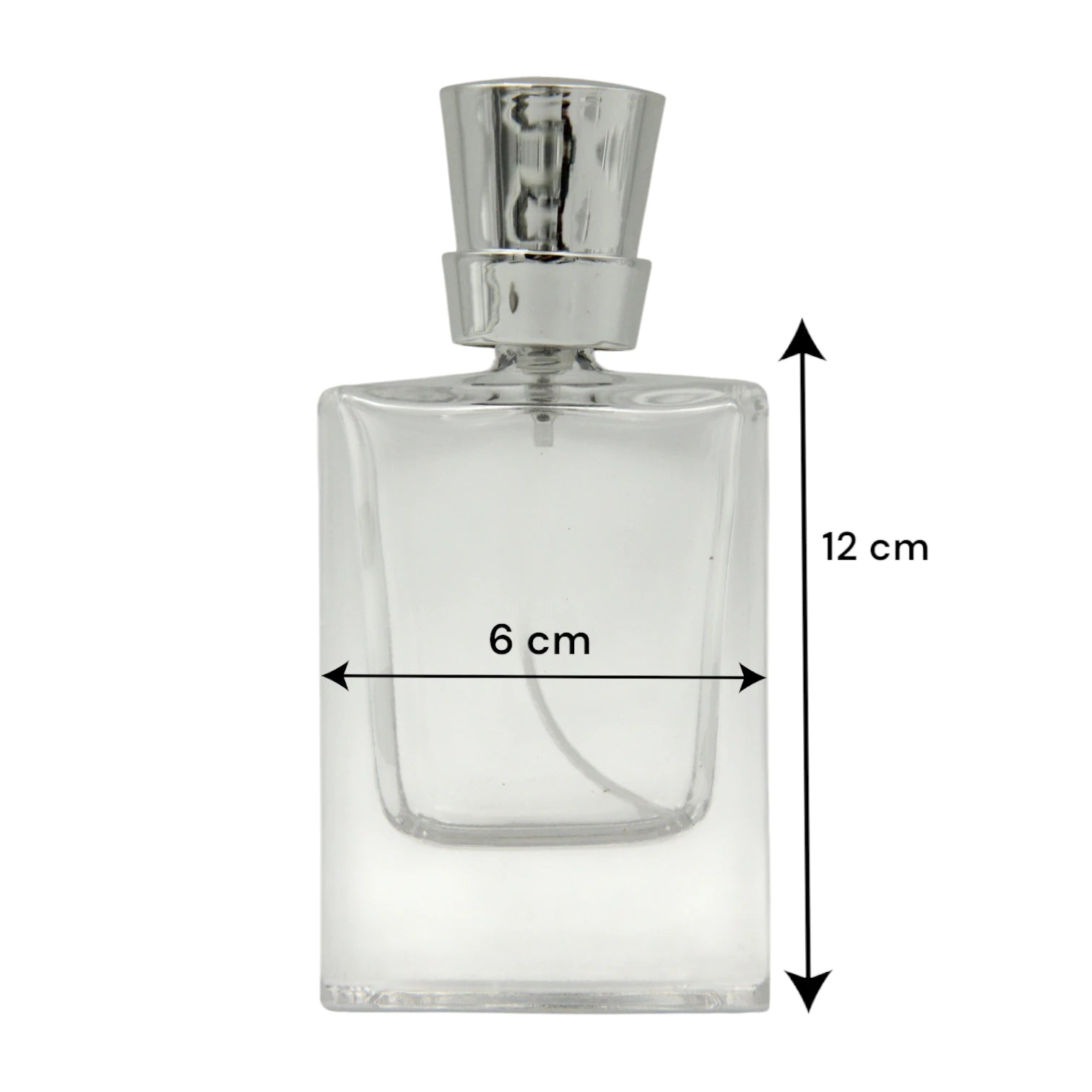 Clear Empty Perfume Bottle 50ML – Refillable Spray Glass Bottle with Silver Cap | Refillable Bottle for Perfume, Oils & Sprays - Damoo