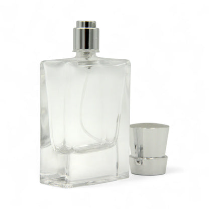 Clear Empty Perfume Bottle 50ML – Refillable Spray Glass Bottle with Silver Cap | Refillable Bottle for Perfume, Oils & Sprays - Damoo