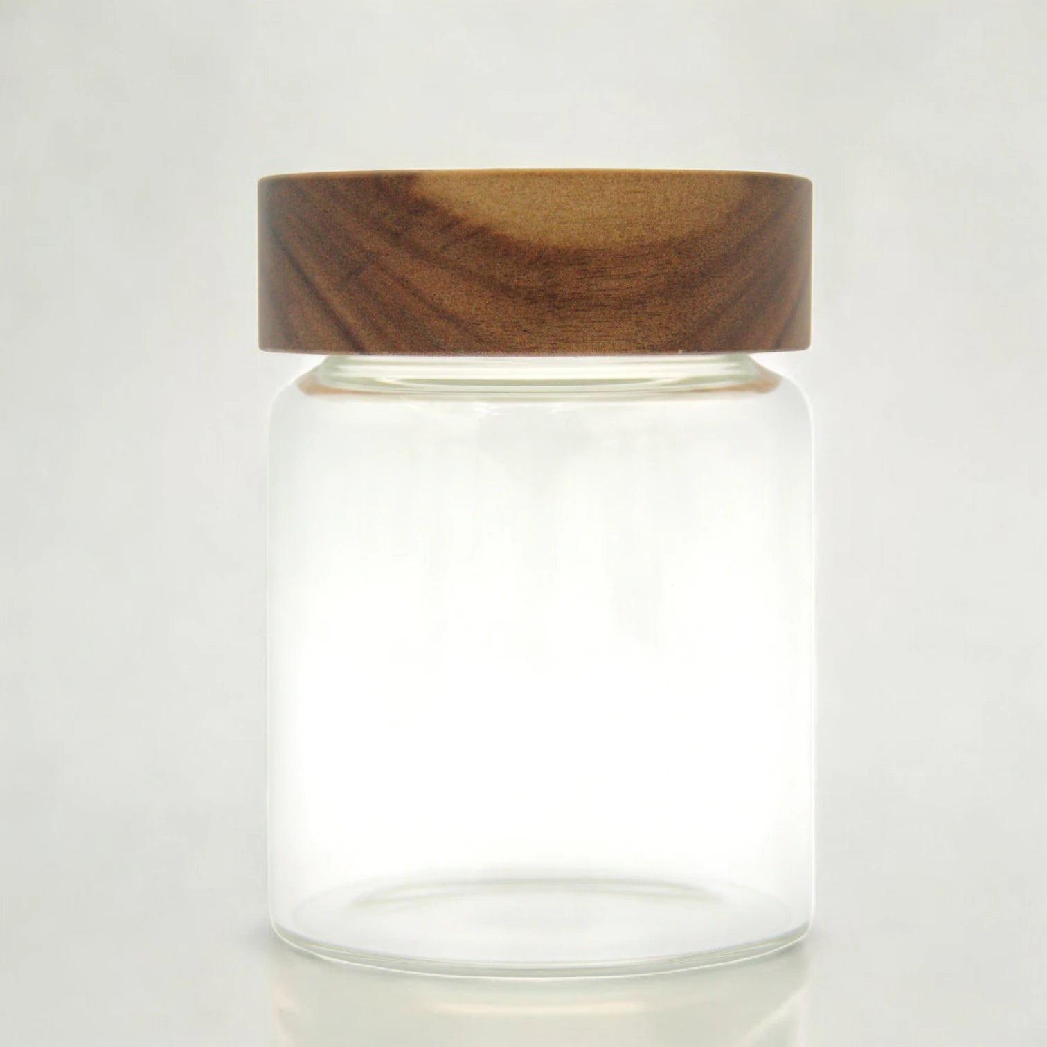 Clear Glass Storage Canister with Natural Wood Lid – Airtight Kitchen Jar for Pantry, Coffee, Tea, Spices & Home Organization - Damoo