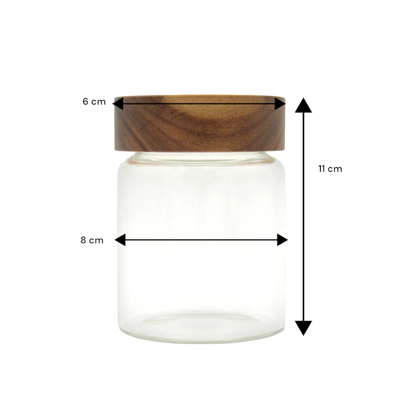 Clear Glass Storage Canister with Natural Wood Lid – Airtight Kitchen Jar for Pantry, Coffee, Tea, Spices & Home Organization - Damoo