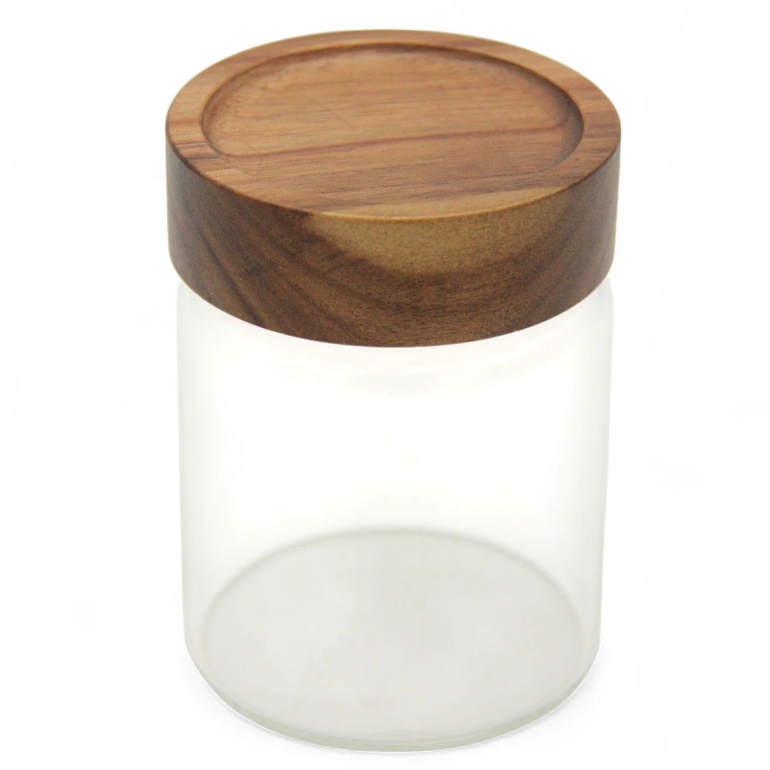 Clear Glass Storage Canister with Natural Wood Lid – Airtight Kitchen Jar for Pantry, Coffee, Tea, Spices & Home Organization - Damoo