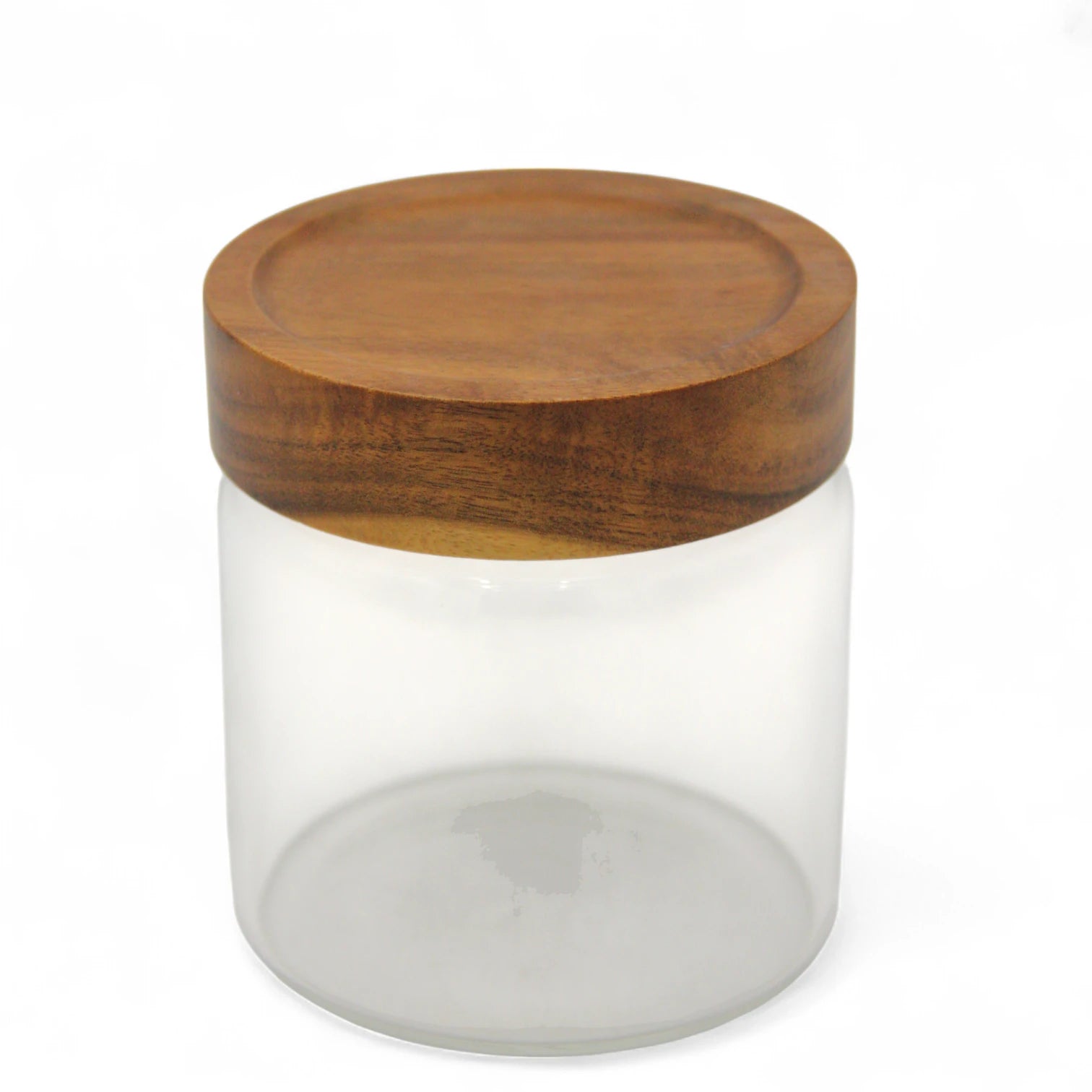 Clear Glass Storage Canister with Natural Wood Lid – Airtight Kitchen Jar for Pantry, Coffee, Tea, Spices & Home Organization - Damoo