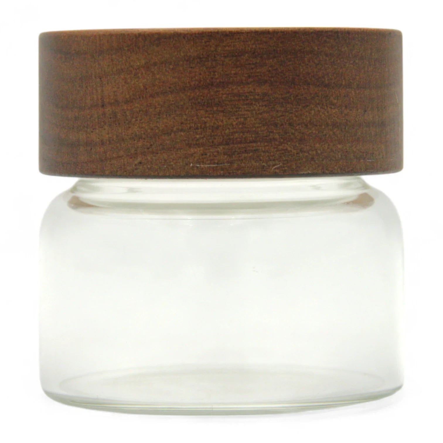Clear Glass Storage Jar with Natural Wooden Lid – Airtight Kitchen Container for Spices, Herbs, Tea & More - Damoo