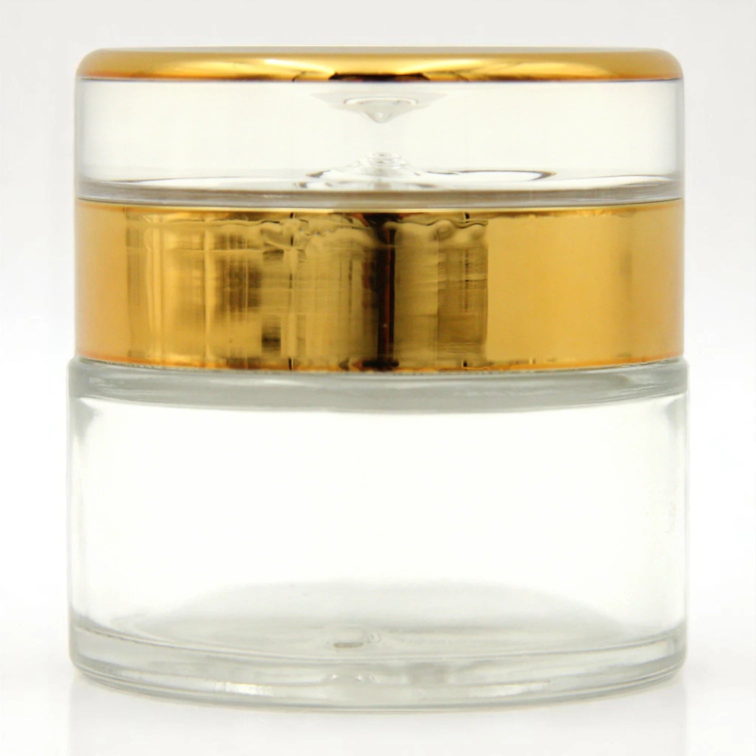 Clear Glass-Style Incense or Cosmetic Jar with Shiny Gold Lid 50 ML – Elegant Storage for Balms, Creams & Resin - Damoo