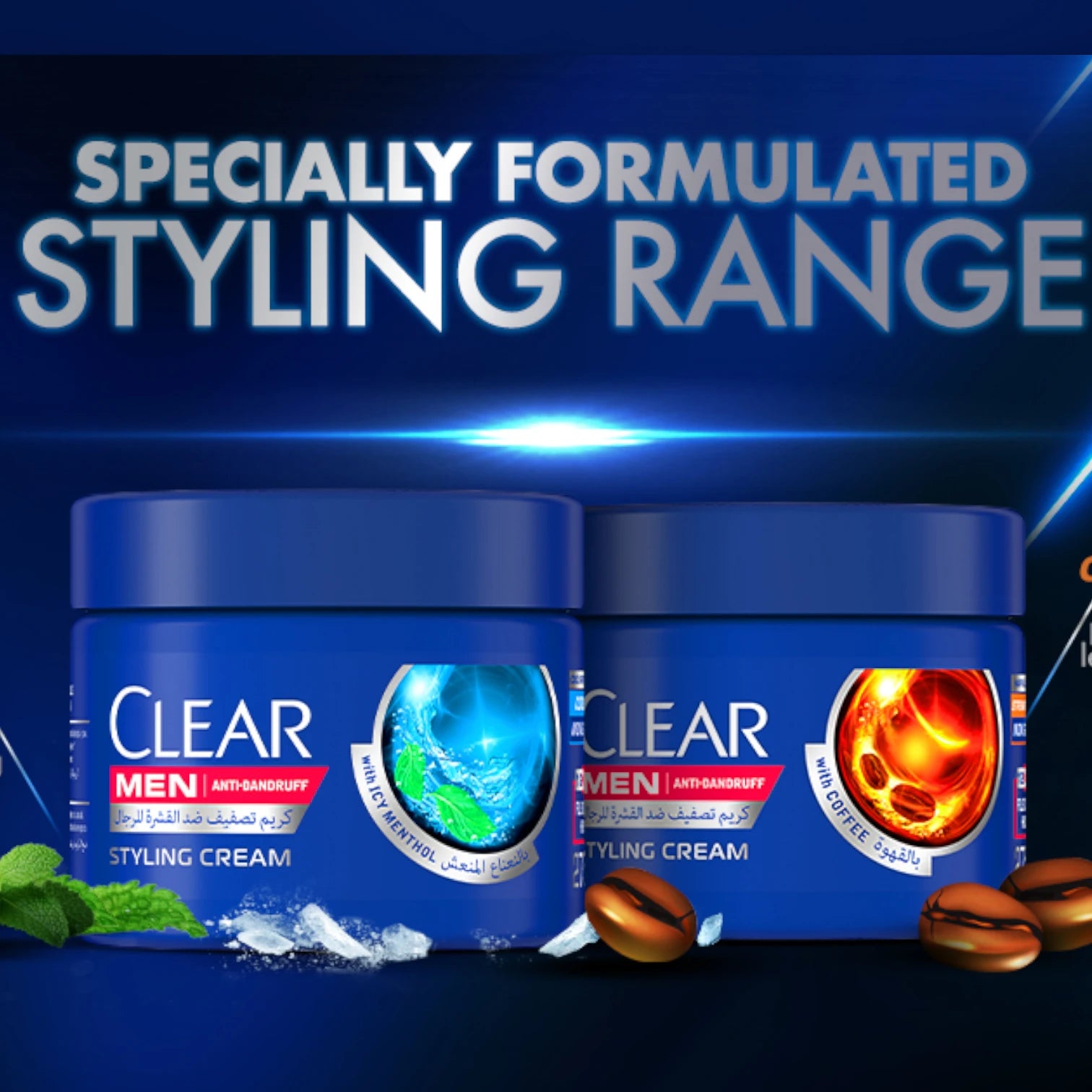 Clear Men Soft Styling Cream – Cool Sport Menthol – 275ml | Anti-Dandruff Hair Cream with Icy Fresh Scent | Lightweight, Non-Greasy Hold for Casual Styles - Damoo