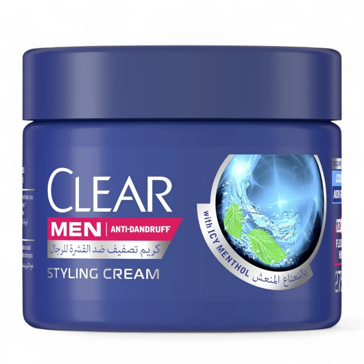 Clear Men Soft Styling Cream – Cool Sport Menthol – 275ml | Anti-Dandruff Hair Cream with Icy Fresh Scent | Lightweight, Non-Greasy Hold for Casual Styles - Damoo