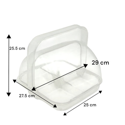 Clear Rotating Snack Box with Dome Cover & 4 Compartments – Transparent Acrylic Storage Box with Swivel Lid – Ideal for Serving Nuts, Dates, Sweets & Snacks - Damoo