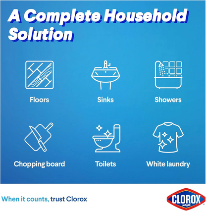 Clorox Liquid Bleach Original – 2 x 3.78L | Disinfects, Whitens & Removes Stains | Kills 99.9% of Germs | Multi-Surface Use - Damoo