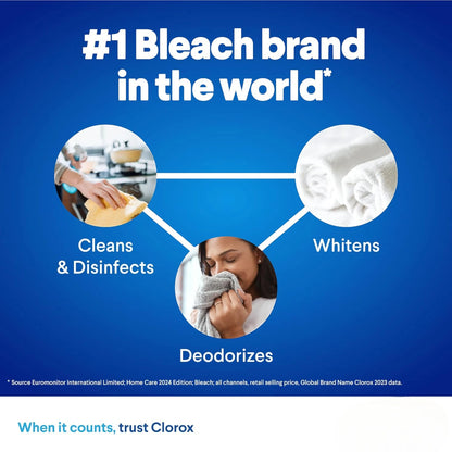Clorox Platinum Bleach 2 x 1.89L | Thick Splash-Less Formula | Kills 99.9% of Germs | Powerful Stain Remover & Disinfectant | Crisp Lemon Scent | Multi-Surface Cleaner - Damoo