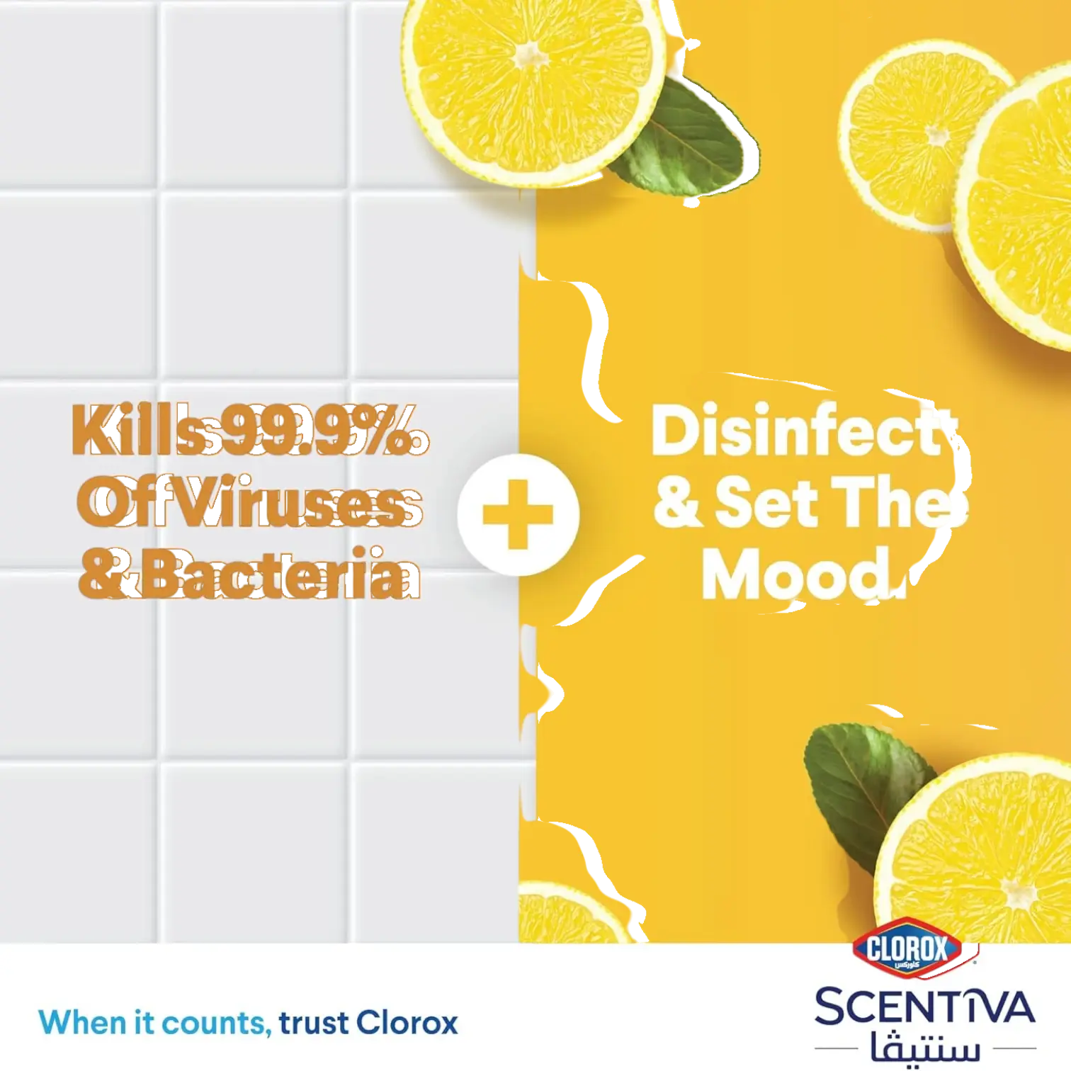 Clorox Scentiva Disinfectant Floor Cleaner – Madagascar Citrus Grove, 1.5L – Bleach-Free, Kills 99.9% of Viruses & Bacteria - Damoo