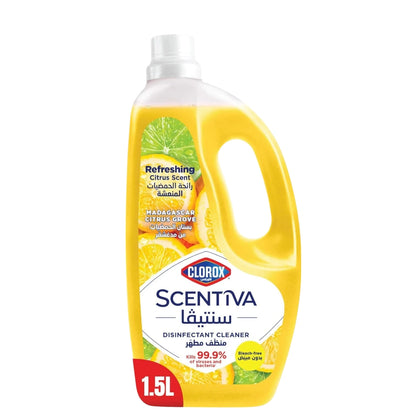 Clorox Scentiva Disinfectant Floor Cleaner – Madagascar Citrus Grove, 1.5L – Bleach-Free, Kills 99.9% of Viruses & Bacteria - Damoo