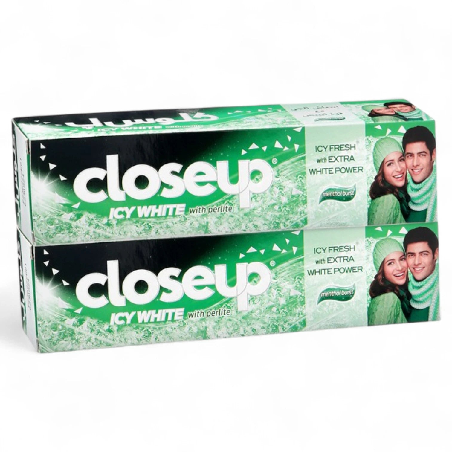 Closeup Icy White Menthol Burst Toothpaste 2 Pcs Pack Each 75 ML  | Extra Whitening with Perlite Formula & 12-Hour Fresh Breath - Damoo