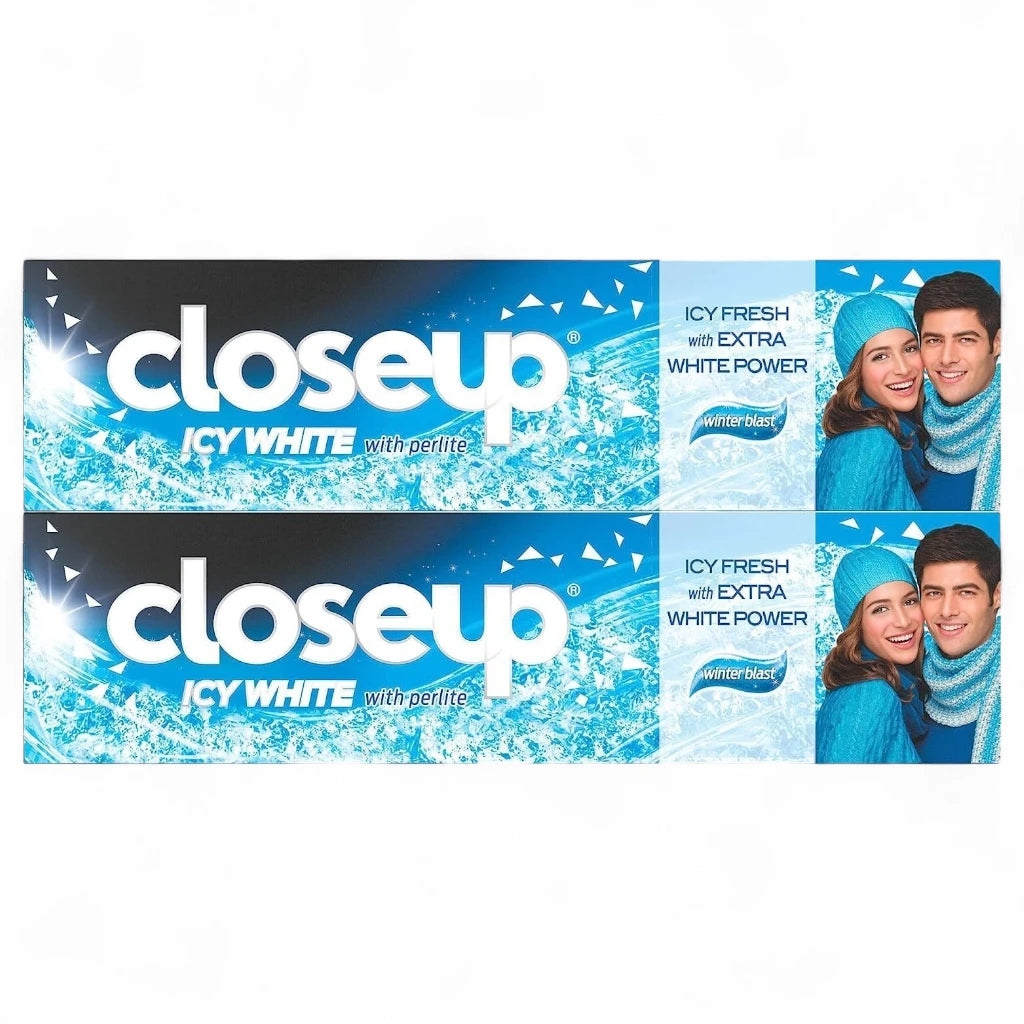 Closeup Icy White Winterblast Toothpaste 2pcs 75ml – Extra Whitening & 12-Hour Fresh Breath Formula for Adults - Damoo