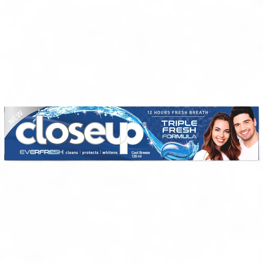 Closeup Triple Fresh Formula Cool Breeze Gel Toothpaste – 120ml | Long-Lasting Fresh Breath, Antibacterial Mouthwash, Micro Shine Crystals, Teeth Whitening & Cavity Protection - Damoo