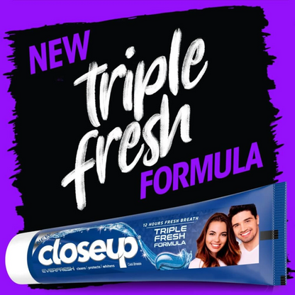 Closeup Triple Fresh Formula Cool Breeze Gel Toothpaste – 120ml | Long-Lasting Fresh Breath, Antibacterial Mouthwash, Micro Shine Crystals, Teeth Whitening & Cavity Protection - Damoo