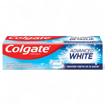 Colgate Advanced White Toothpaste 2 Pcs Pack – 100ml | Micro-Cleansing Crystals for Whiter Teeth in 14 Days | Cavity Protection & Long-Lasting Fresh Breath - Damoo