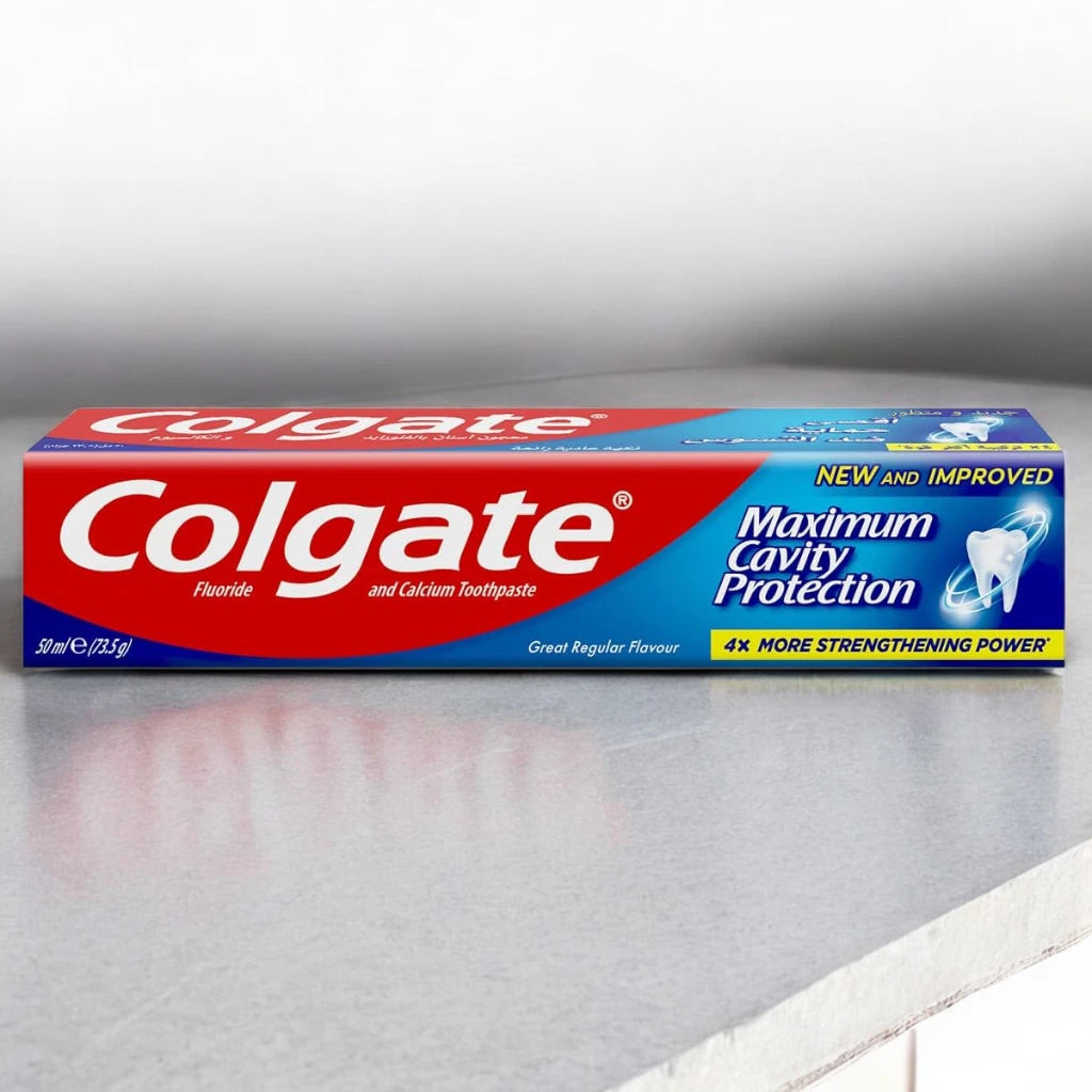 Colgate Fluoride Toothpaste Regular Mint 50ml – Cavity Protection & Long-Lasting Fresh Breath for Adults - Damoo