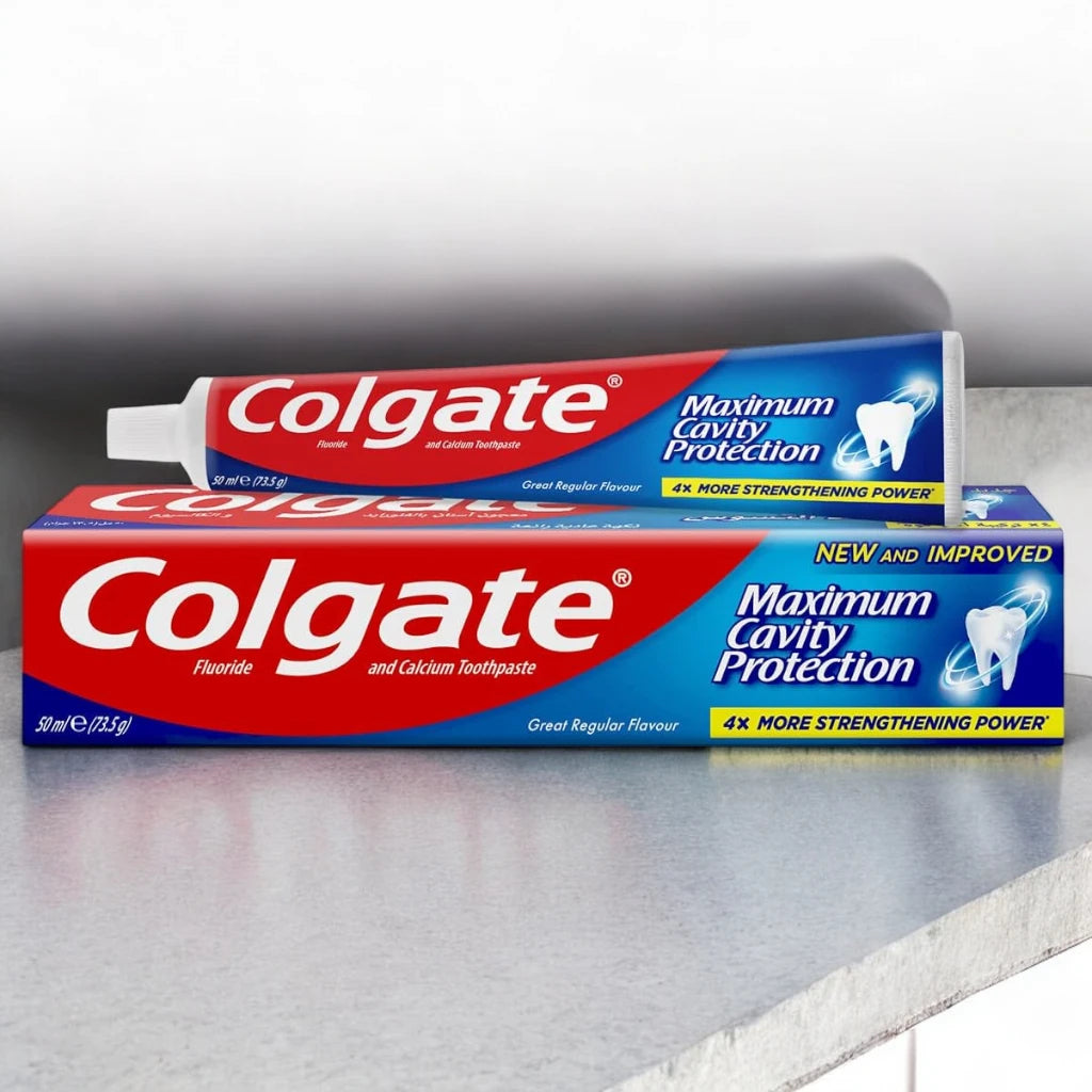Colgate Fluoride Toothpaste Regular Mint 50ml – Cavity Protection & Long-Lasting Fresh Breath for Adults - Damoo