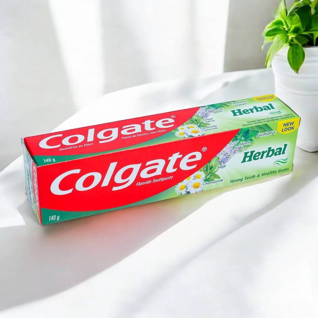 Colgate Herbal Toothpaste 150g – Fluoride Toothpaste with Eucalyptus, Myrrh, Sage & Chamomile for Strong Teeth & Healthy Gums - Damoo