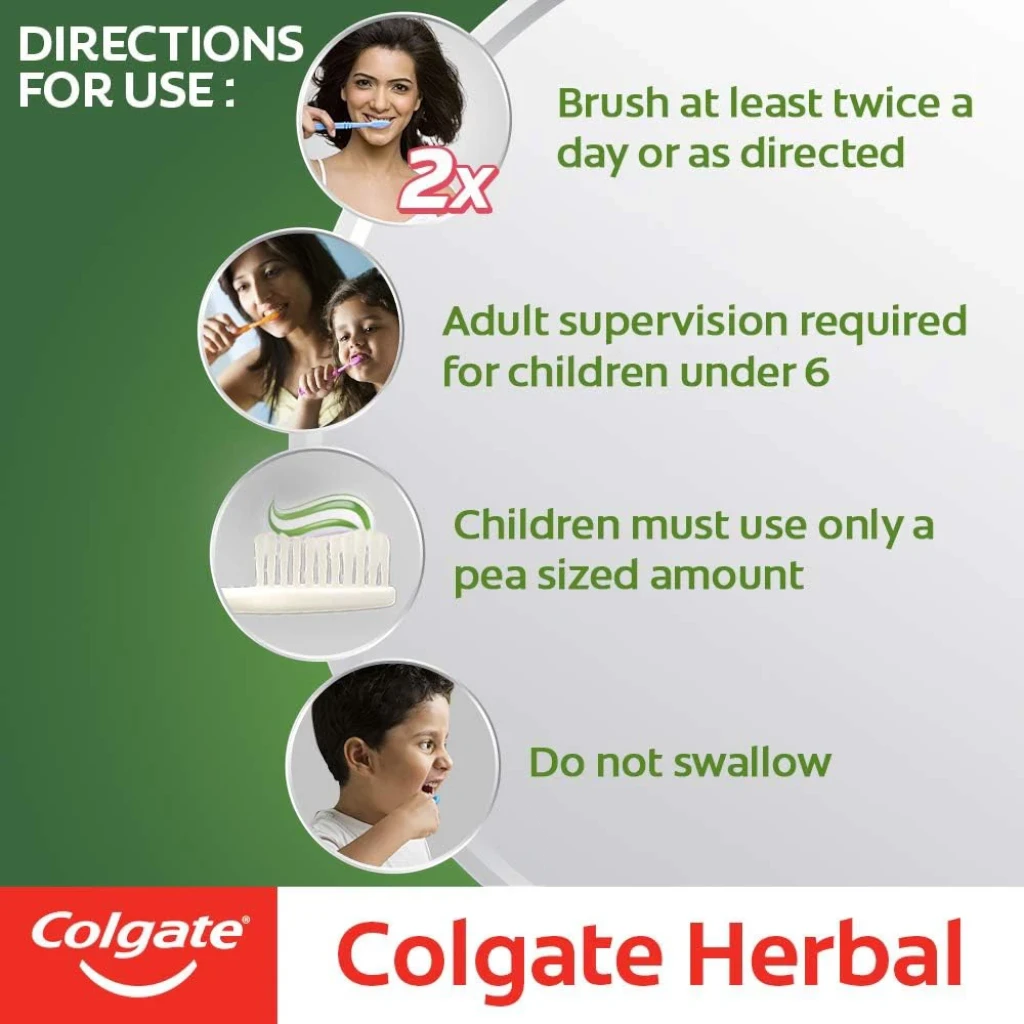 Colgate Herbal Toothpaste 4 Pcs Pack - Each 100ml – Natural Cavity Protection with Chamomile, Sage, Myrrh & Eucalyptus | Strong Teeth, Healthy Gums & Fresh Breath - Damoo