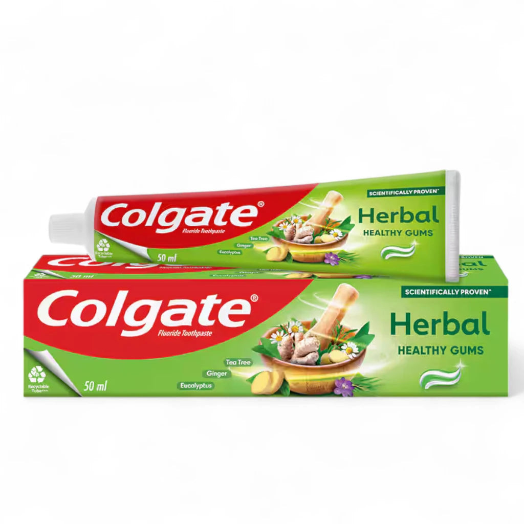 Colgate Herbal Toothpaste 4 Pcs Pack - Each 100ml – Natural Cavity Protection with Chamomile, Sage, Myrrh & Eucalyptus | Strong Teeth, Healthy Gums & Fresh Breath - Damoo