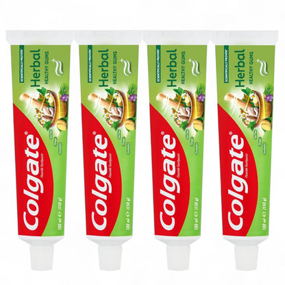 Colgate Herbal Toothpaste 4 Pcs Pack - Each 100ml – Natural Cavity Protection with Chamomile, Sage, Myrrh & Eucalyptus | Strong Teeth, Healthy Gums & Fresh Breath - Damoo