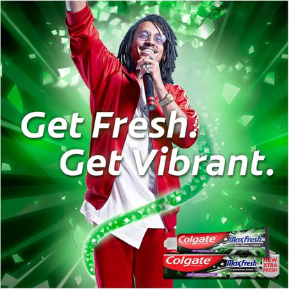 Colgate Max Fresh Toothpaste with Whitening Strips & Bamboo Charcoal – 100ml – Deep Clean, Extra Fresh, Cavity Protection - Damoo