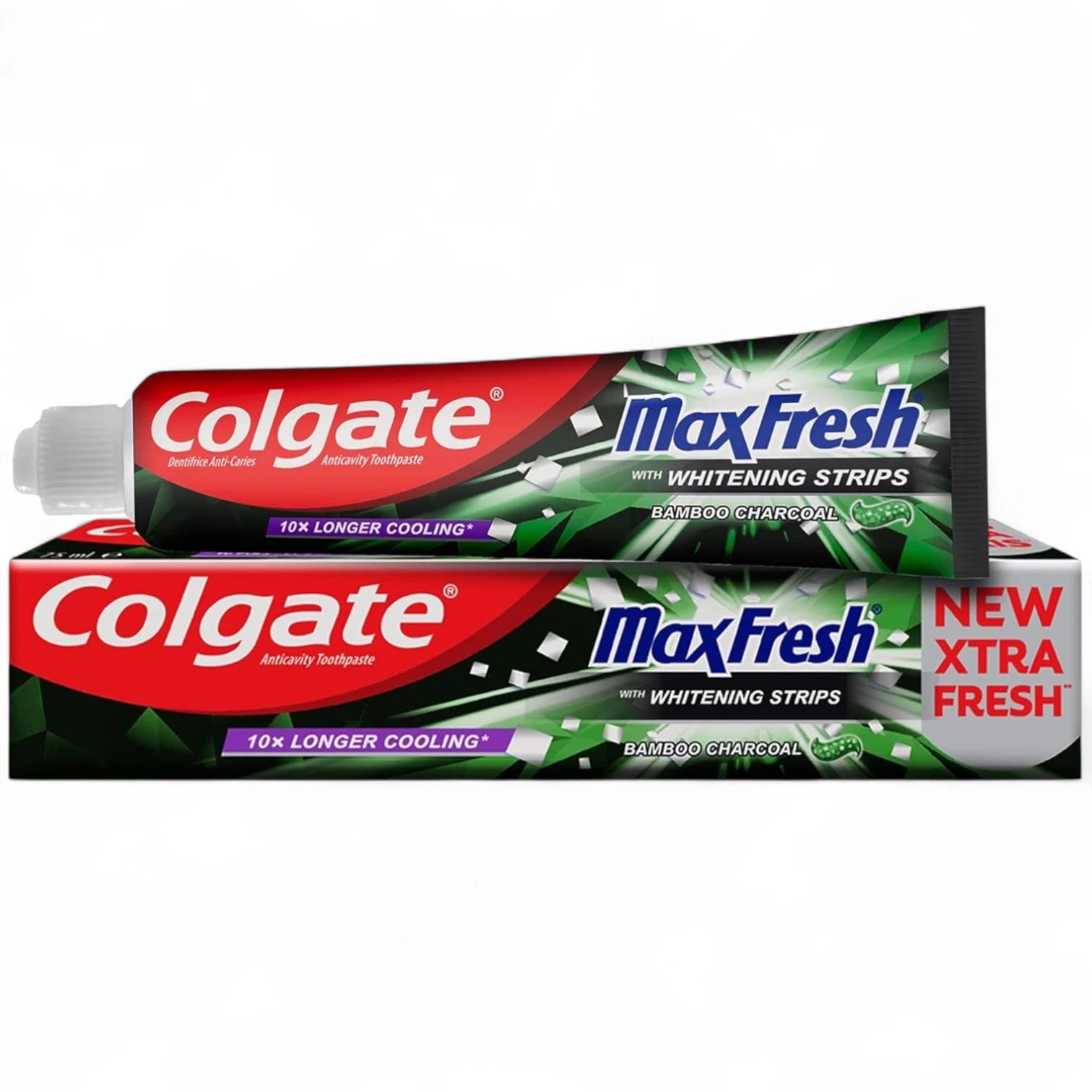 Colgate Max Fresh Toothpaste with Whitening Strips & Bamboo Charcoal – 100ml – Deep Clean, Extra Fresh, Cavity Protection - Damoo