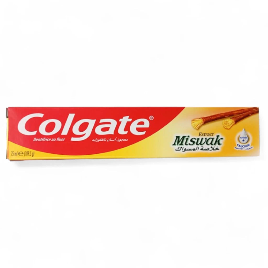 Colgate Miswak Toothpaste 75ml – Natural Herbal Extract with Fluoride & Calcium for Stronger Teeth - Damoo