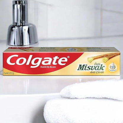Colgate Miswak Toothpaste 75ml – Natural Herbal Extract with Fluoride & Calcium for Stronger Teeth - Damoo