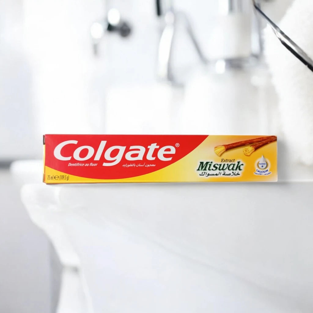 Colgate Miswak Toothpaste 75ml – Natural Herbal Extract with Fluoride & Calcium for Stronger Teeth - Damoo