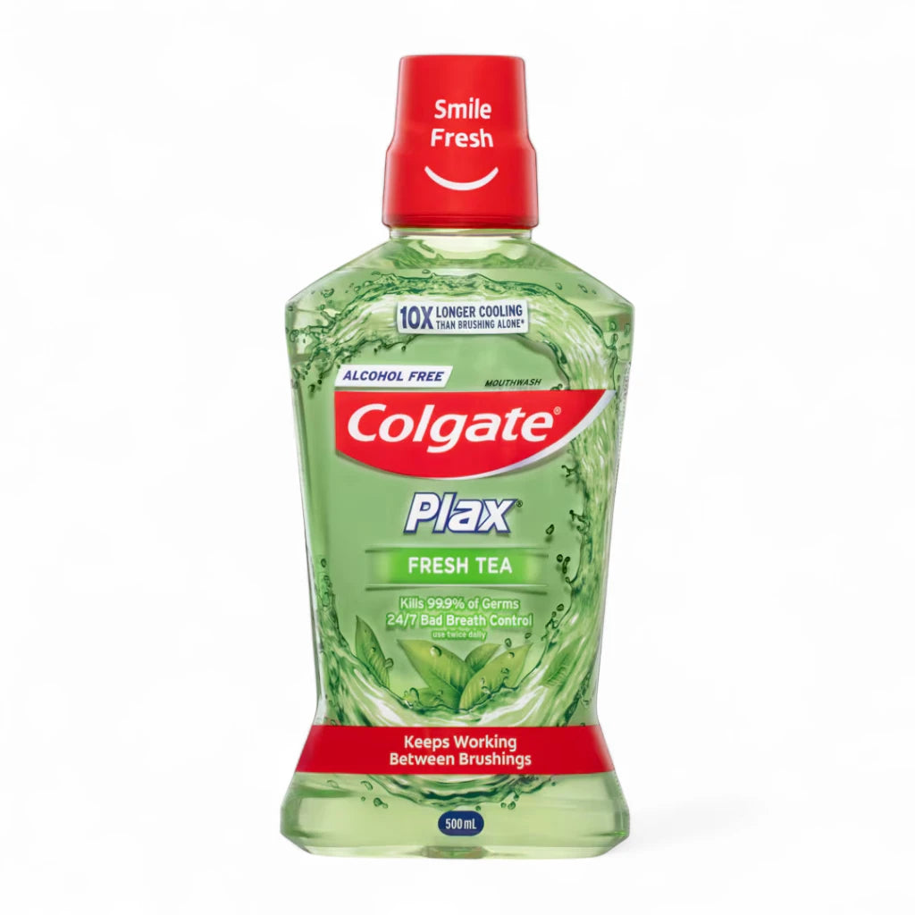 Colgate Plax Refreshing Tea Mouthwash 500ml – Long Lasting Fresh Breath & Plaque Protection - Damoo