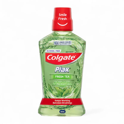 Colgate Plax Refreshing Tea Mouthwash 500ml – Long Lasting Fresh Breath & Plaque Protection - Damoo