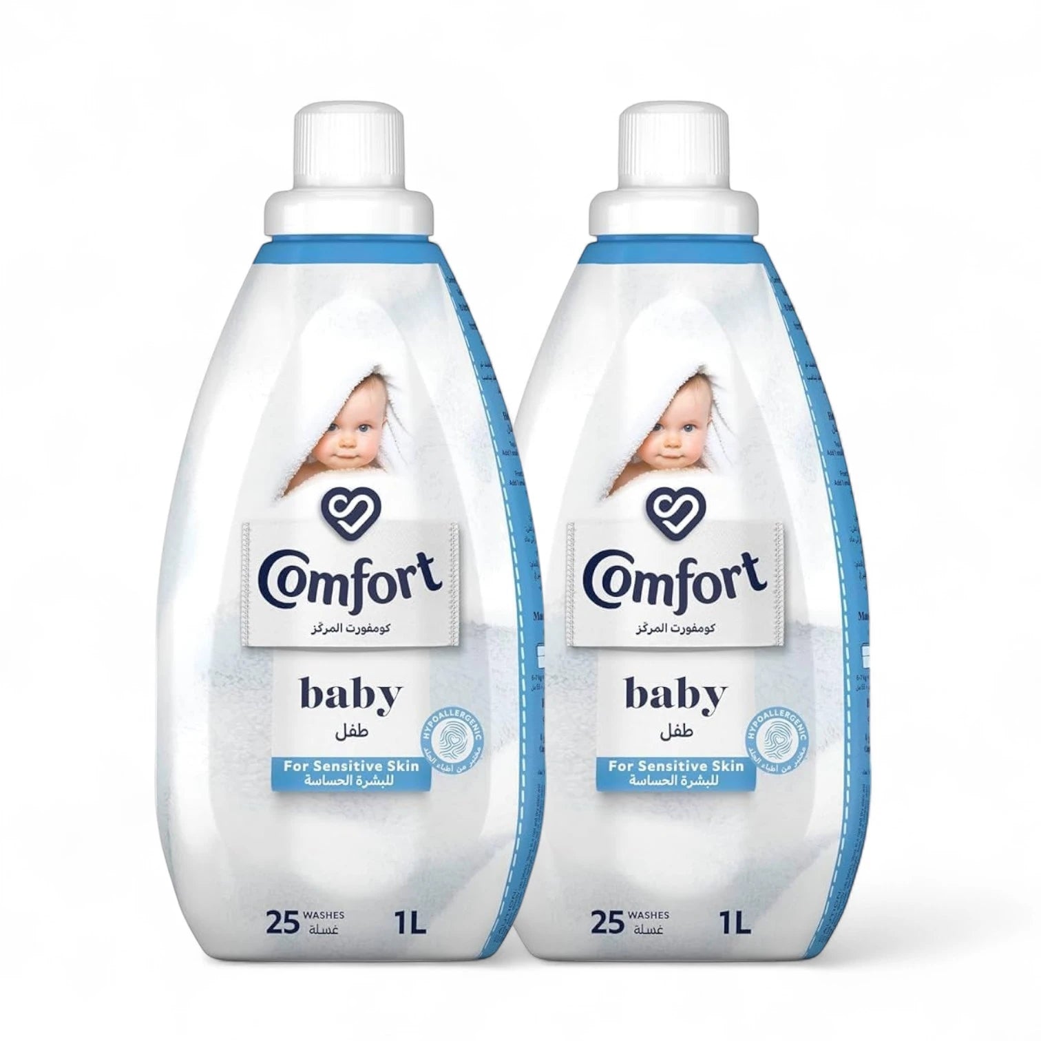 Comfort Baby Concentrated Fabric Softener – 2 x 1L Pack – Dermatologically Tested for Sensitive Skin, Hypoallergenic & Gentle Care - Damoo