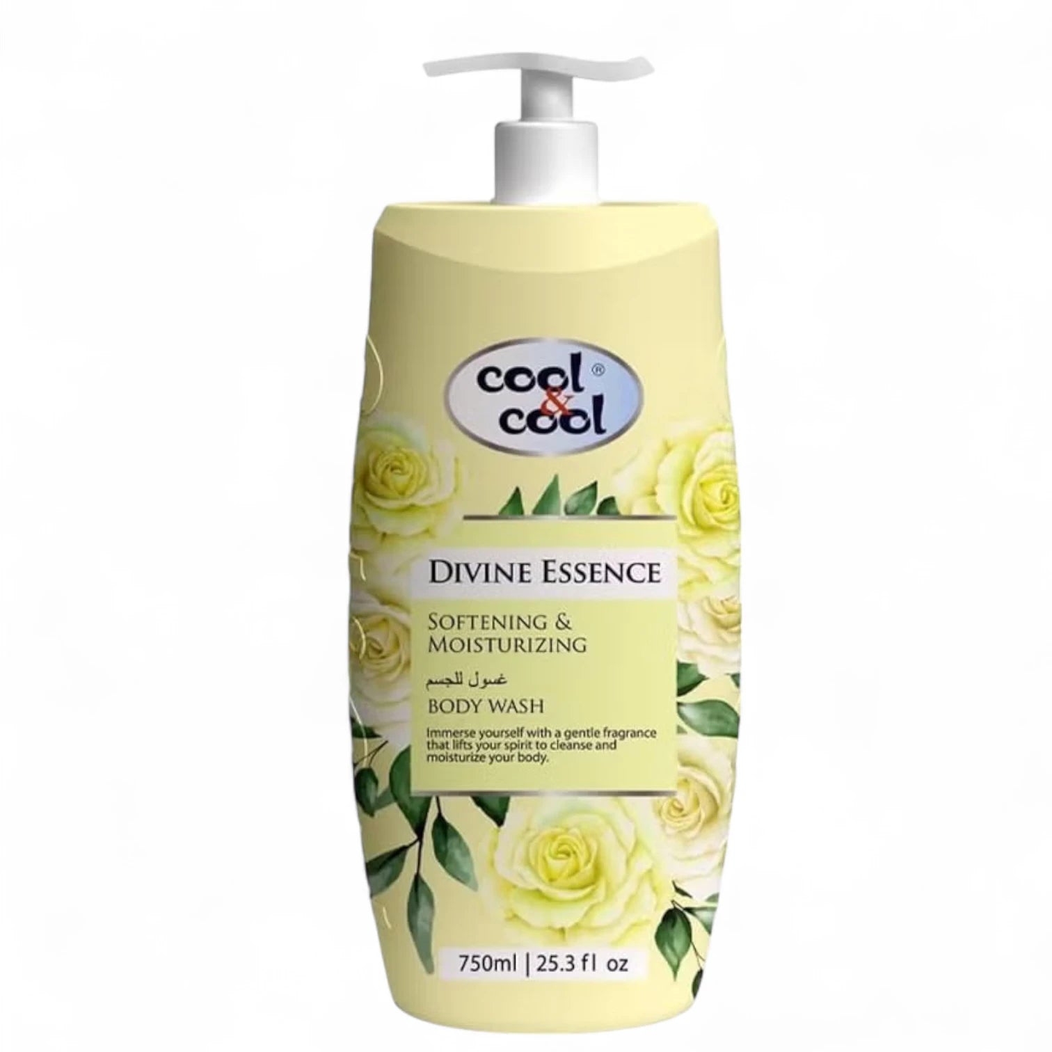 Cool & Cool Divine Essence Body Wash – Softening & Moisturizing with Essential Oils, 750ml, Unisex, pH-Balanced for All Skin Types - Damoo