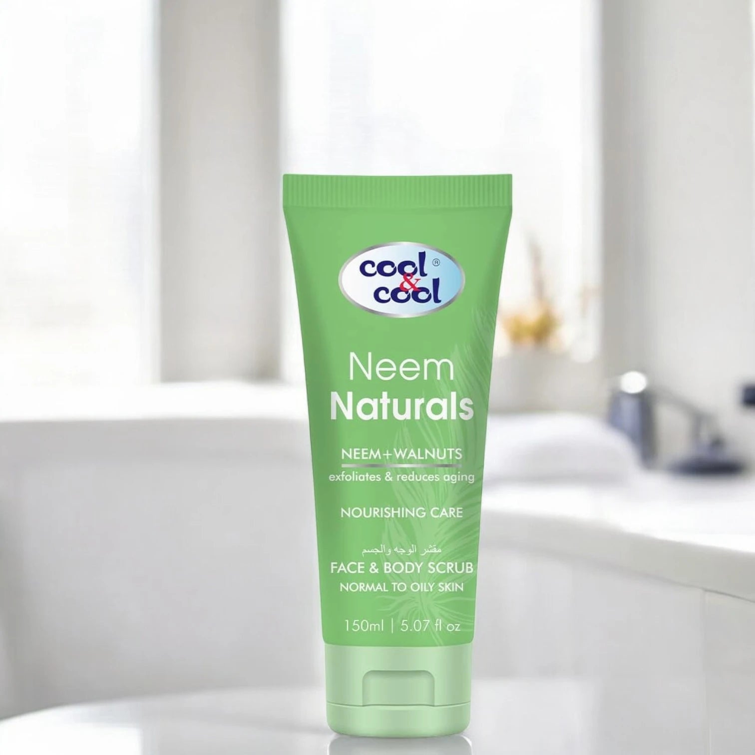 Cool & Cool Neem Naturals Face & Body Scrub – 150ml | Neem & Walnut Exfoliating Scrub for Normal to Oily Skin | Deep Cleansing, Oil Control & Moisturizing Formula - Damoo