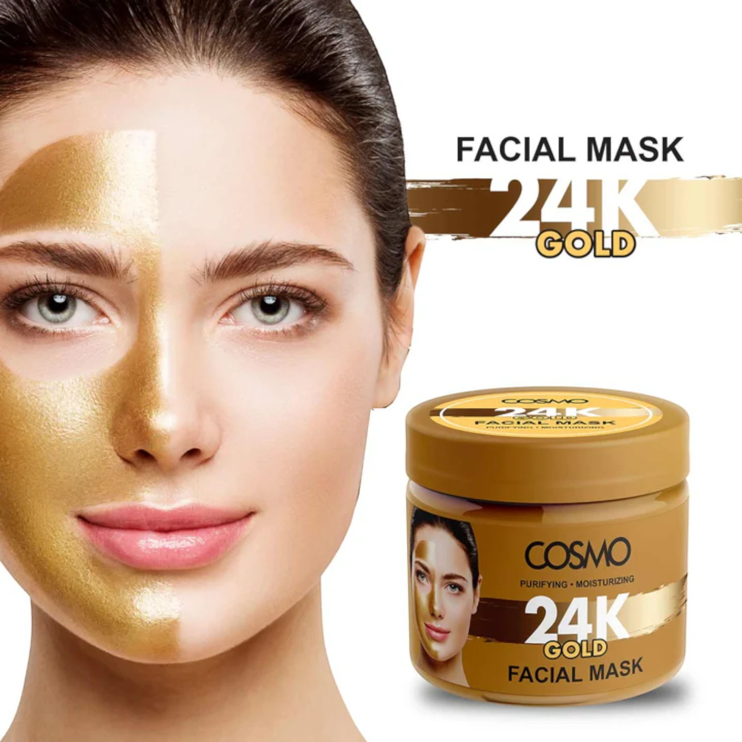 Cosmo 24K Gold Facial Mask 200g – Anti-Aging, Hydrating & Brightening Face Mask for Glowing Skin - Damoo