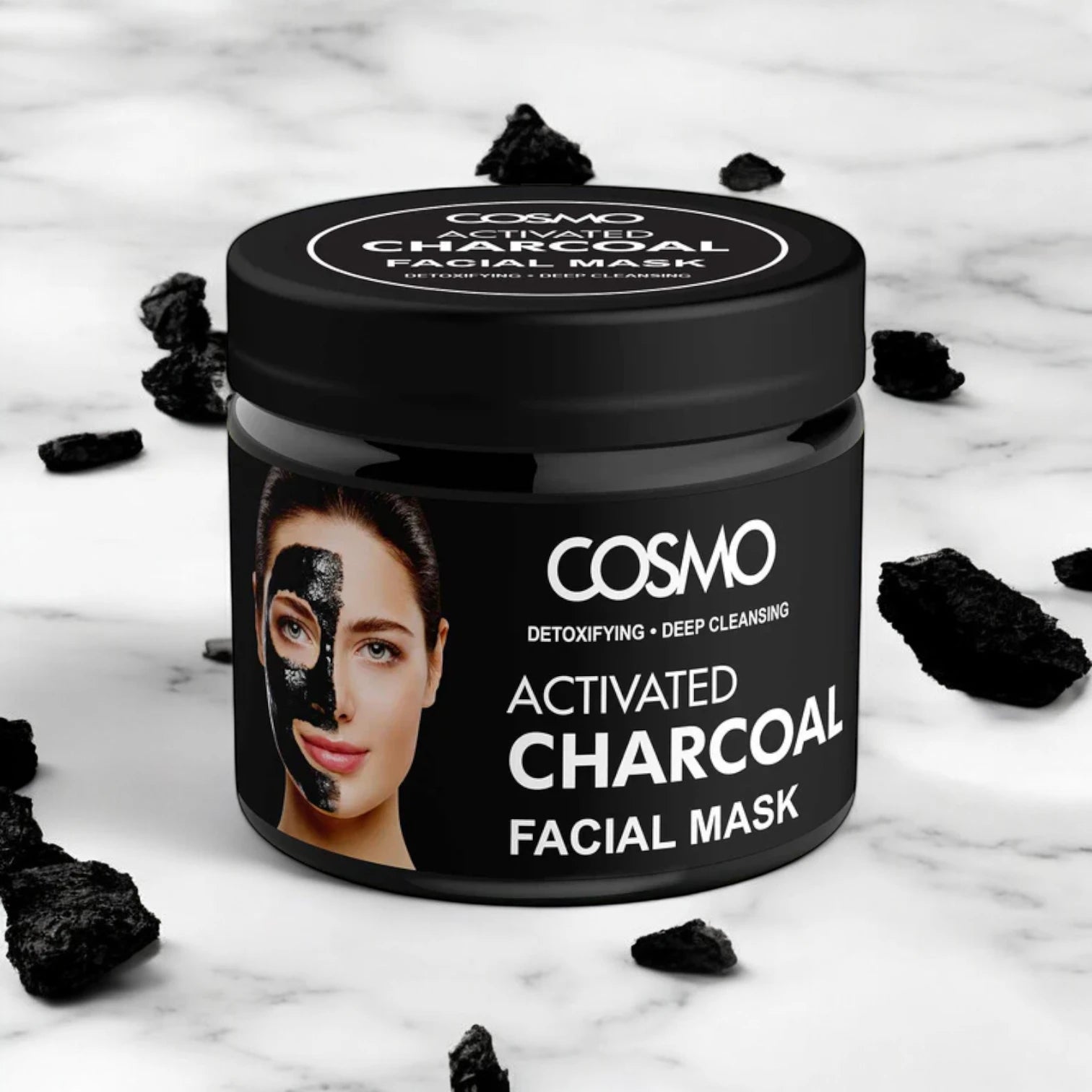 Cosmo Activated Charcoal Face Mask 200g – Deep Pore Cleansing, Oil Control & Blackhead Removal for Clear, Radiant Skin - Damoo