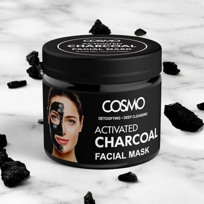 Cosmo Activated Charcoal Face Mask 200g – Deep Pore Cleansing, Oil Control & Blackhead Removal for Clear, Radiant Skin - Damoo